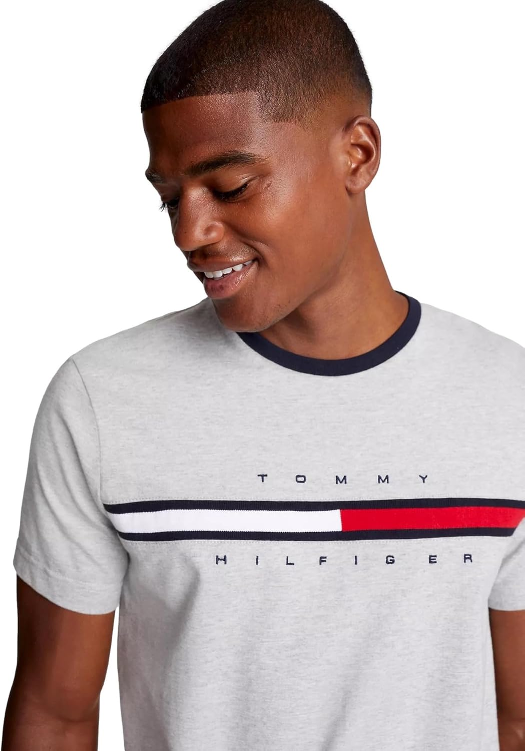 Tommy Hilfiger Men's Regular Fit Flag Embroidered Round Neck T-Shirt