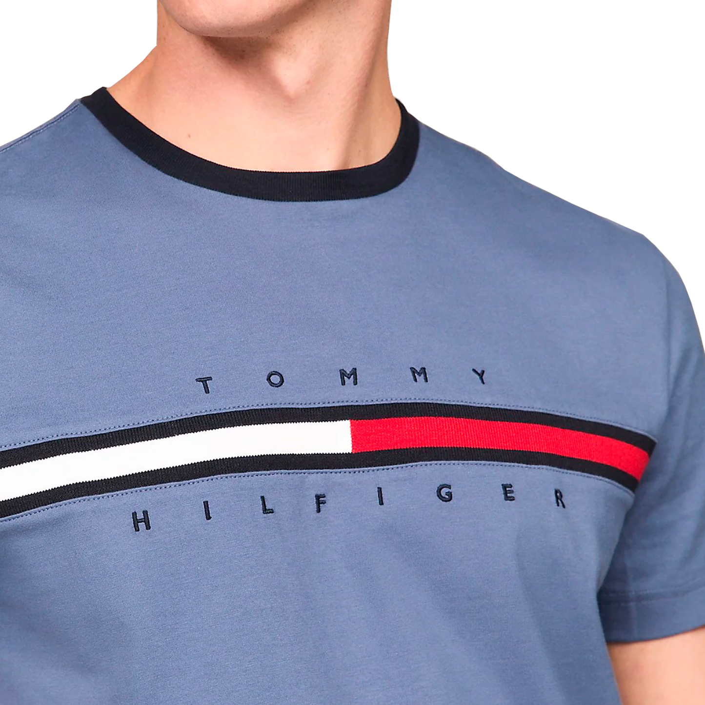 Tommy Hilfiger Men's Regular Fit Flag Embroidered Crew Neck T-Shirt