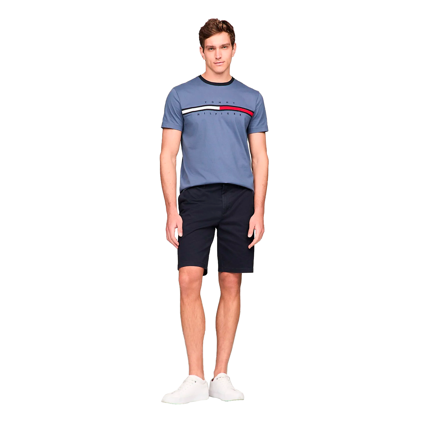 Tommy Hilfiger Men's Regular Fit Flag Embroidered Crew Neck T-Shirt