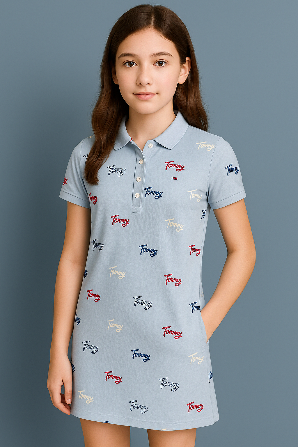 Tommy Hilfiger Kids- Vestido Polo Estampado Para Niñas
