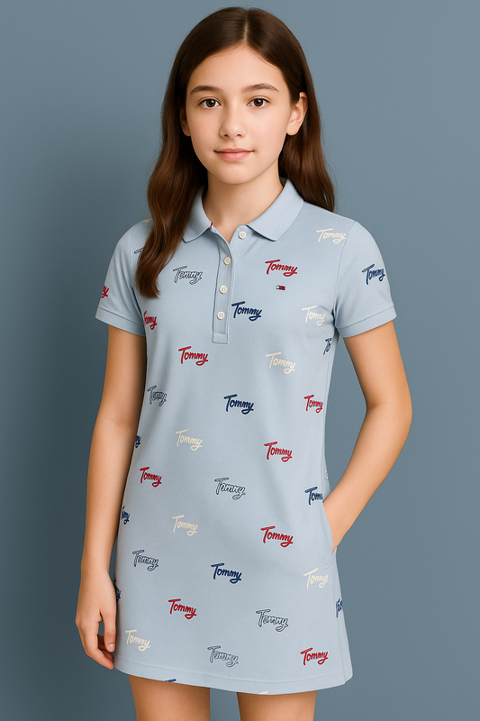 Tommy Hilfiger Kids- Vestido Polo Estampado Para Niñas