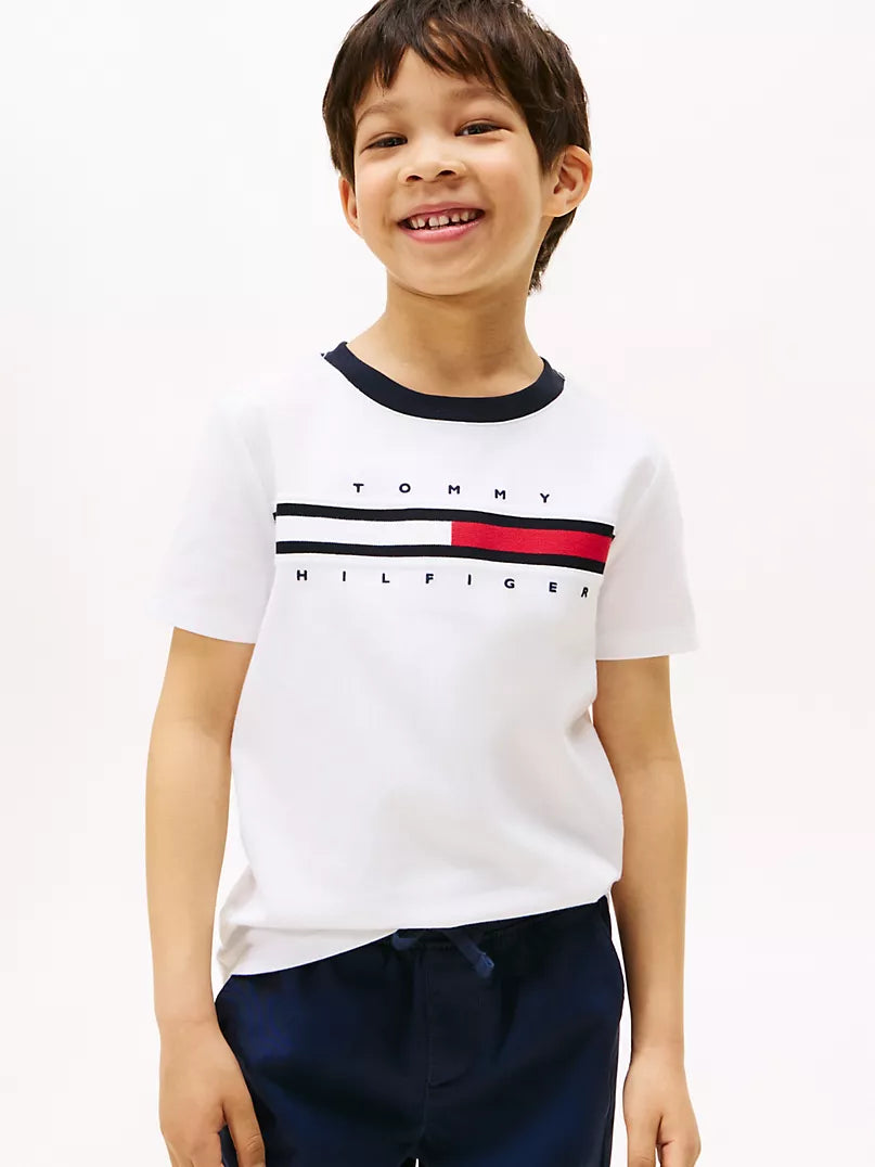 Tommy Hilfiger-Kids' Flag Stripe Logo T-Shirt