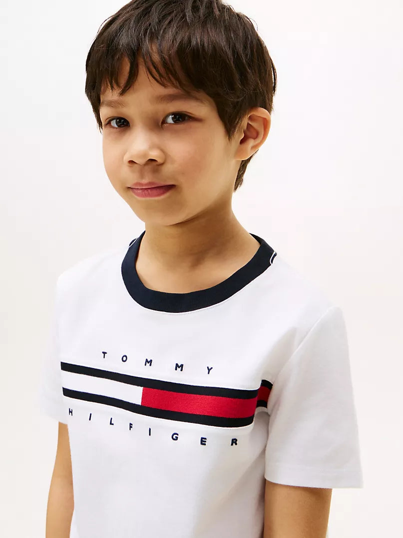 Tommy Hilfiger-Kids' Flag Stripe Logo T-Shirt