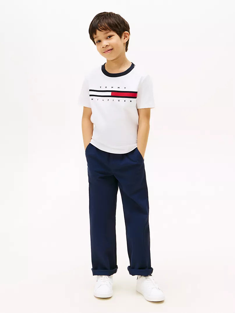 Tommy Hilfiger-Kids' Flag Stripe Logo T-Shirt