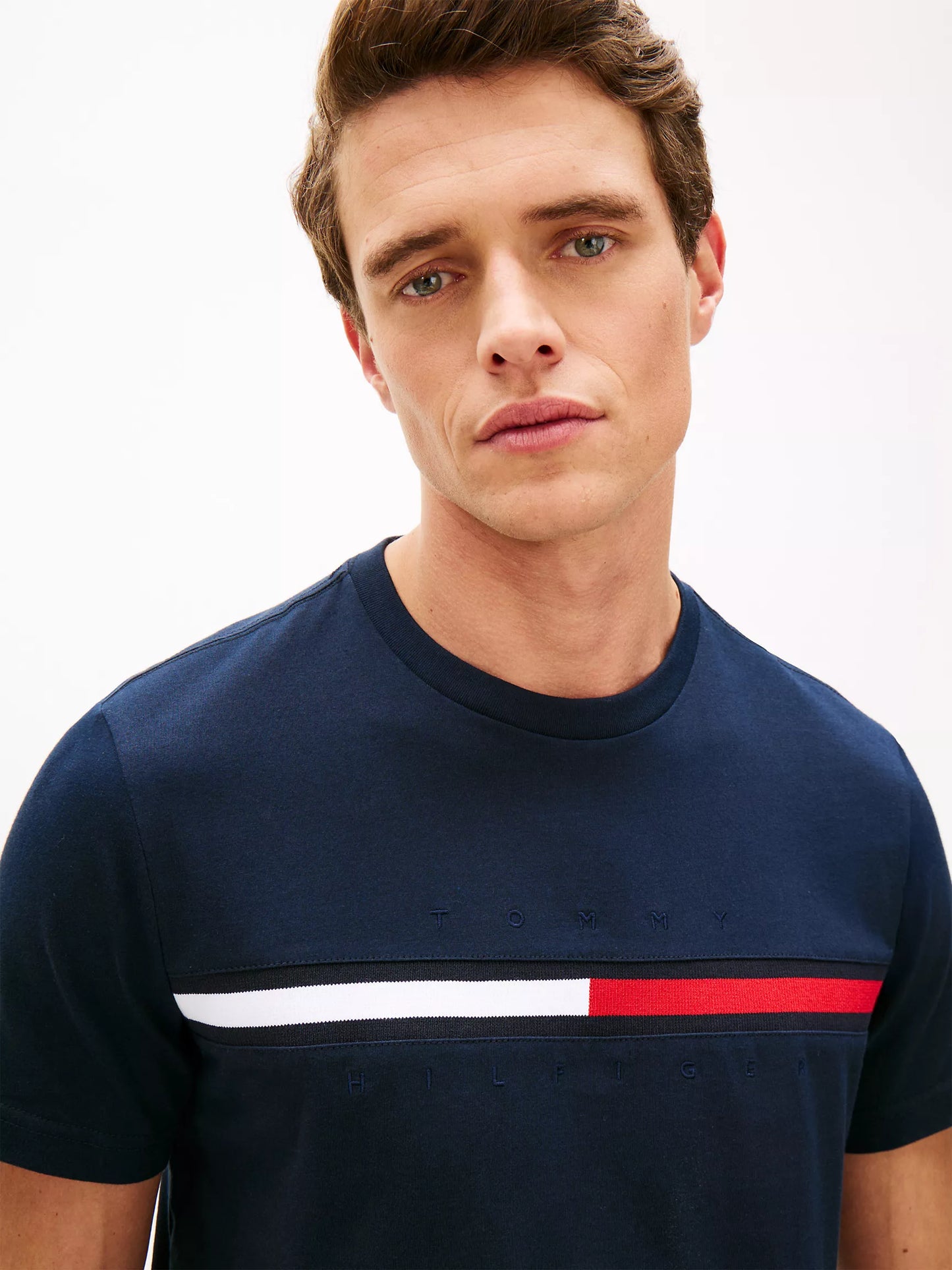 Tommy Hilfiger Embroidered Flag Logo T-Shirt