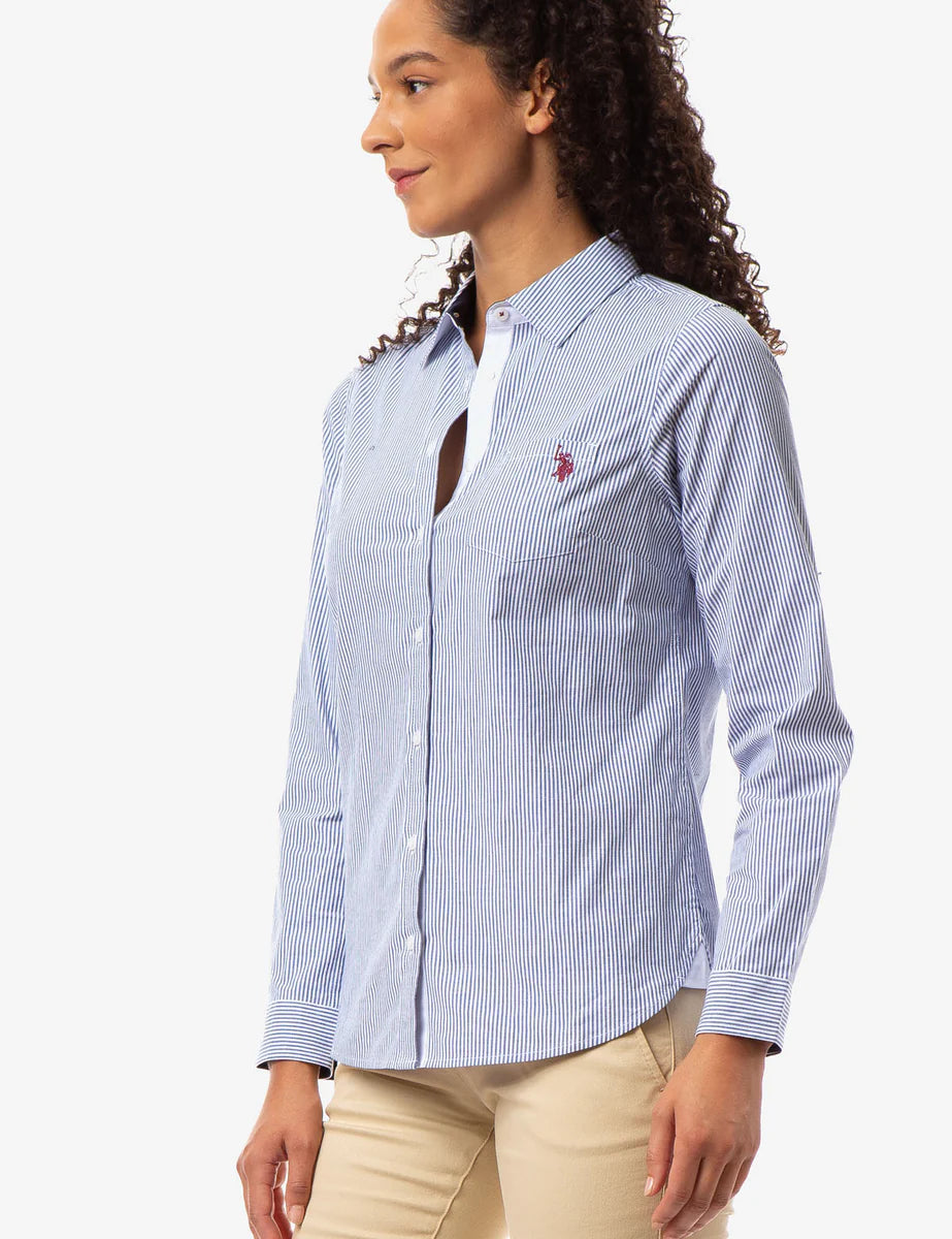 U.S Polo Assn Striped Poplin Long Sleeve Shirts