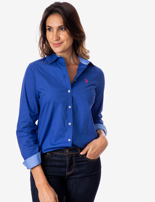 U.S Polo Assn Solid Stretch Poplin Shirt