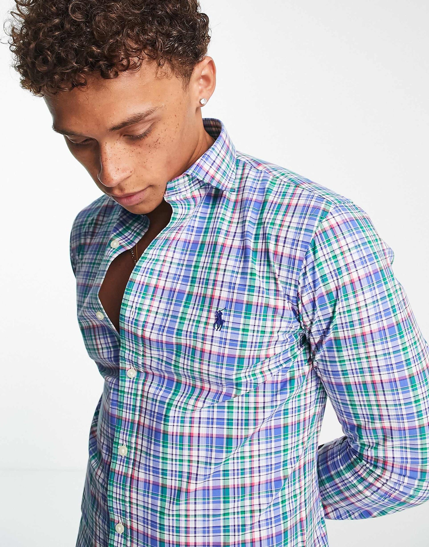 Ralph Lauren Polo Ralph Lauren icon logo check poplin shirt slim fit estate collar