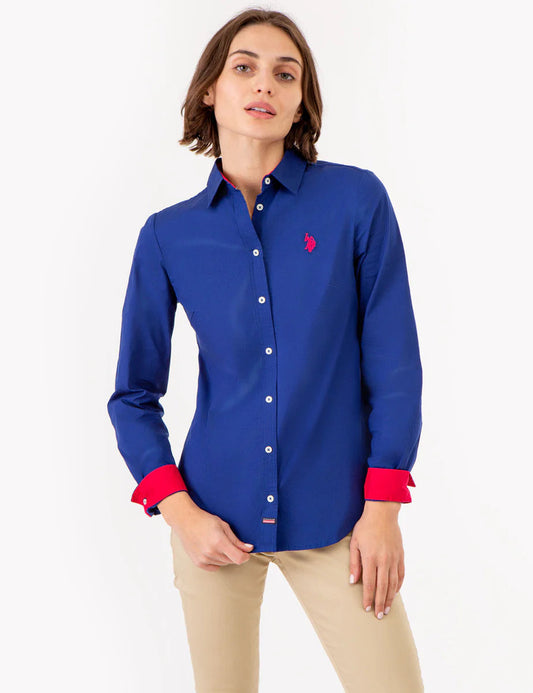 U.S Polo Assn Solid Stretch Poplin Shirt