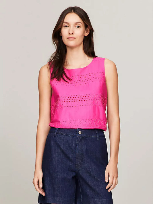 Tommy Hilfiger Sleeveless Embroidered A-Line Top