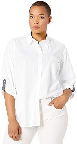 Tommy Hilfiger womens ROLL TAB SHIRT - SOLID Button Down Shirt