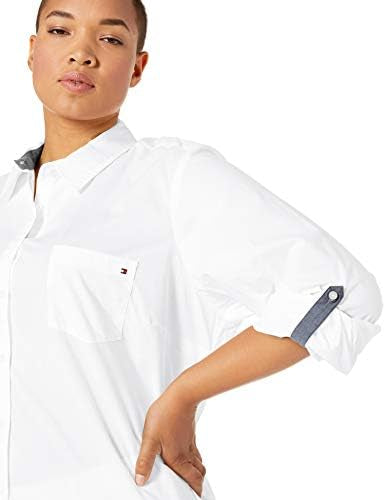Tommy Hilfiger womens ROLL TAB SHIRT - SOLID Button Down Shirt