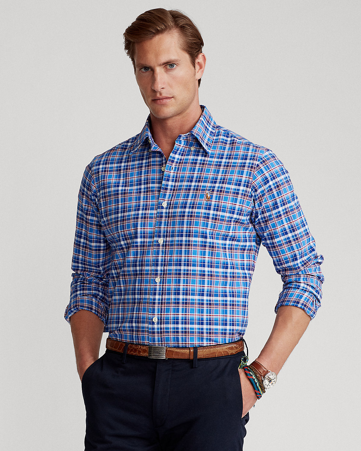 Ralph Lauren Classic Fit Plaid Oxford Shirt