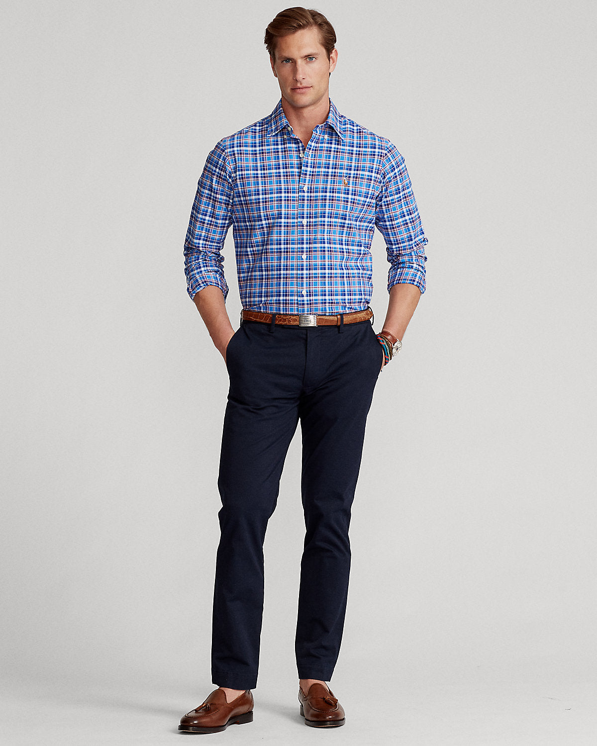 Ralph Lauren Classic Fit Plaid Oxford Shirt
