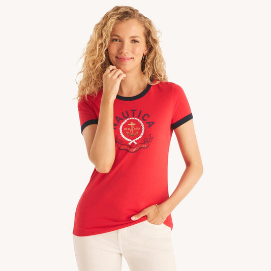 Nautica heritage foil logo graphic t-shirt