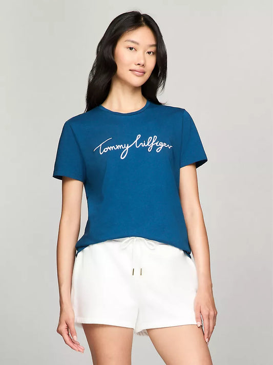 Tommy Hilfiger-Embroidered Signature Crewneck T-Shirt