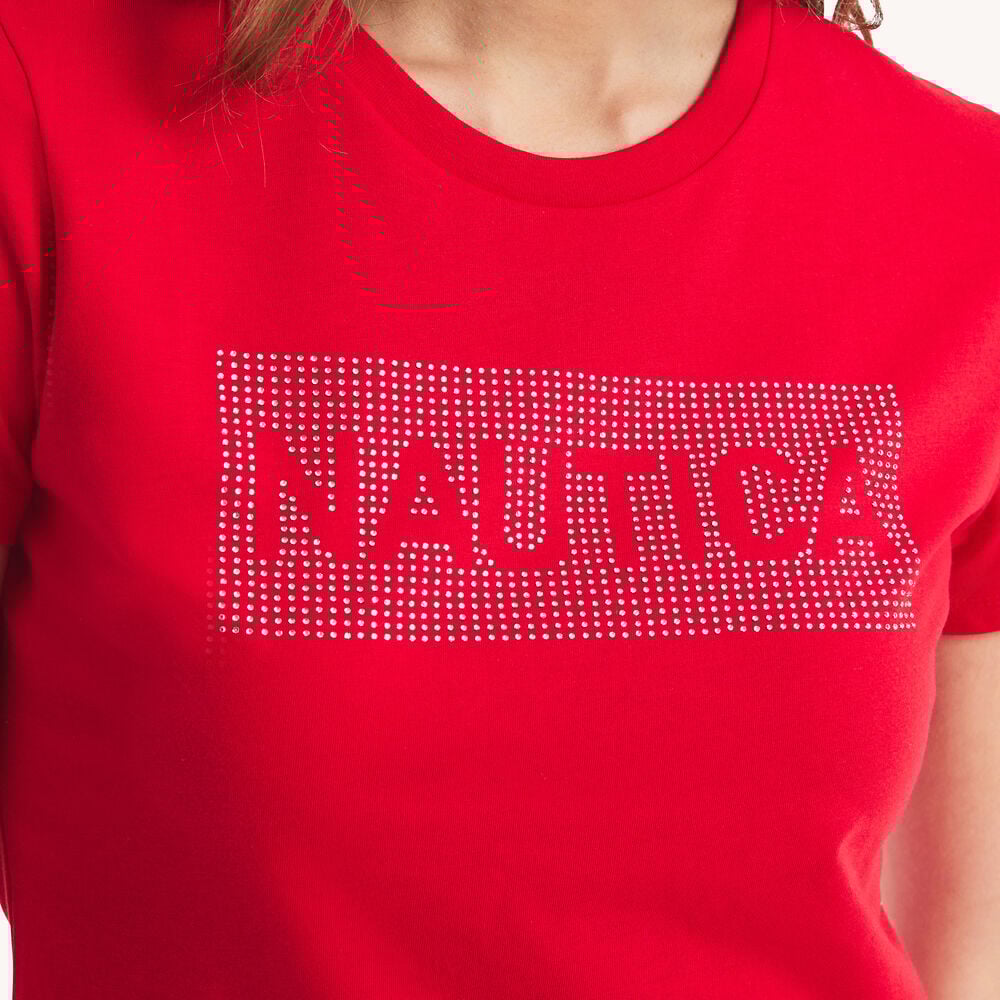 Nautica rhinestone logo graphic t-shirt