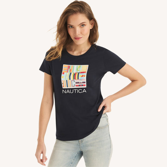 Nautica heritage foil logo graphic t-shirt