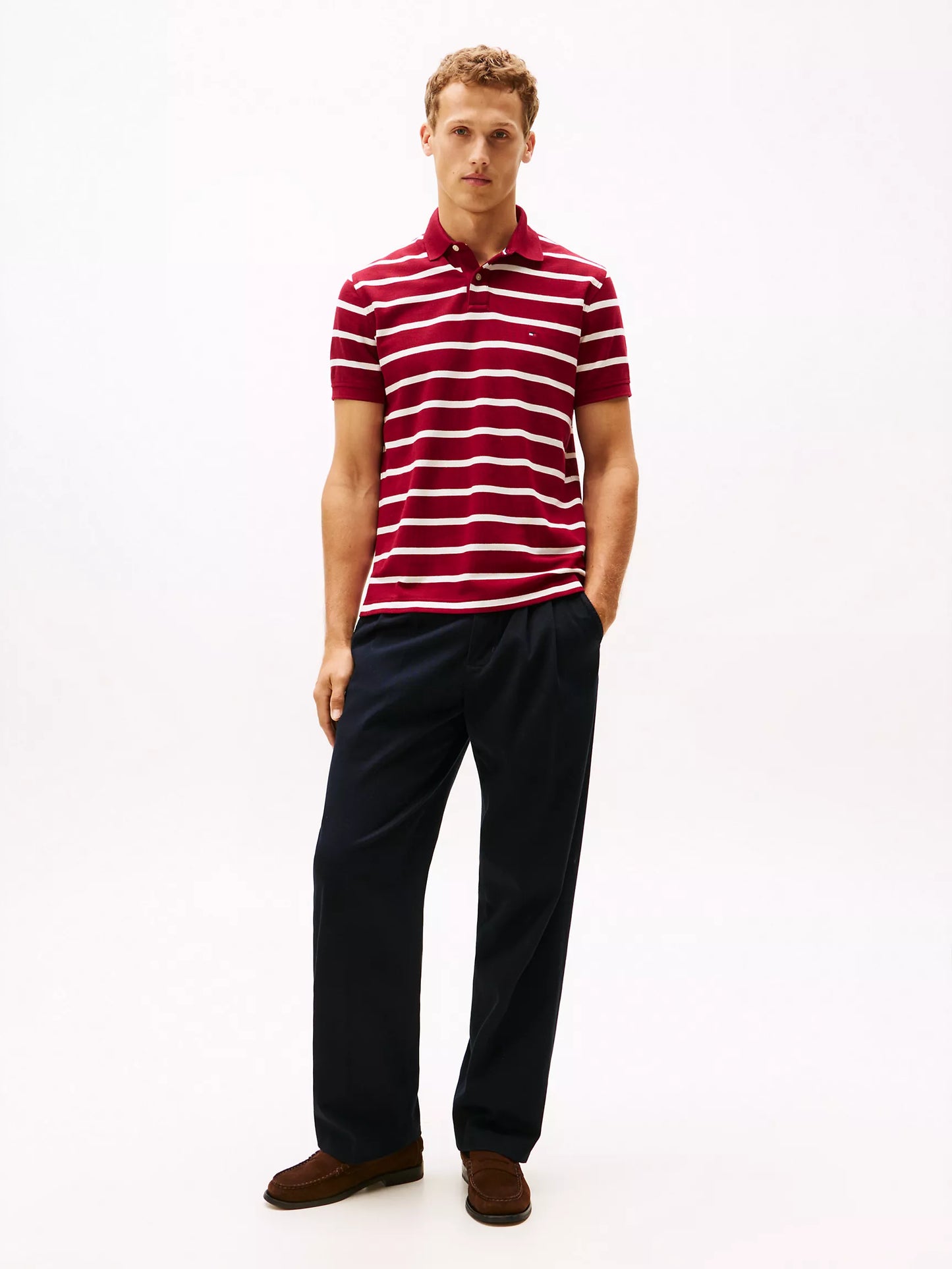 Tommy Hilfiger Regular Fit Stripe Wicking Polo