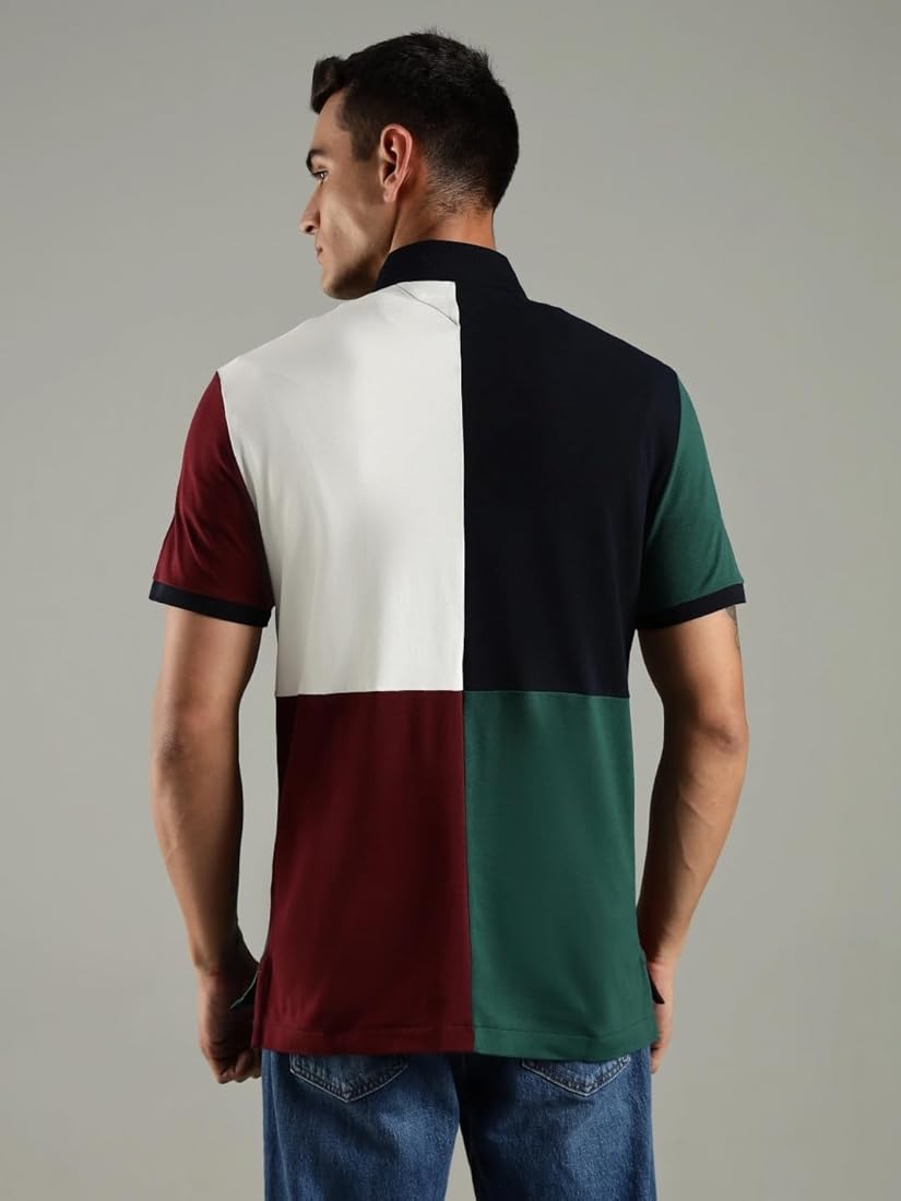 Tommy Hilfiger Colorblock Regular Fit Cotton Polo T-Shirt