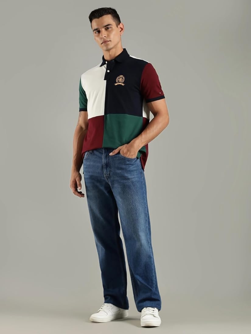 Tommy Hilfiger Colorblock Regular Fit Cotton Polo T-Shirt