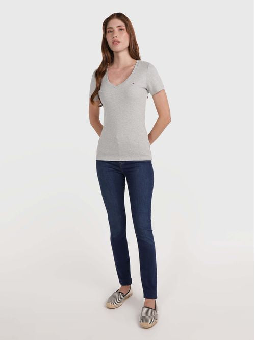 Tommy Hilfiger PLAYERA CUELLO DE PICO DE MUJER