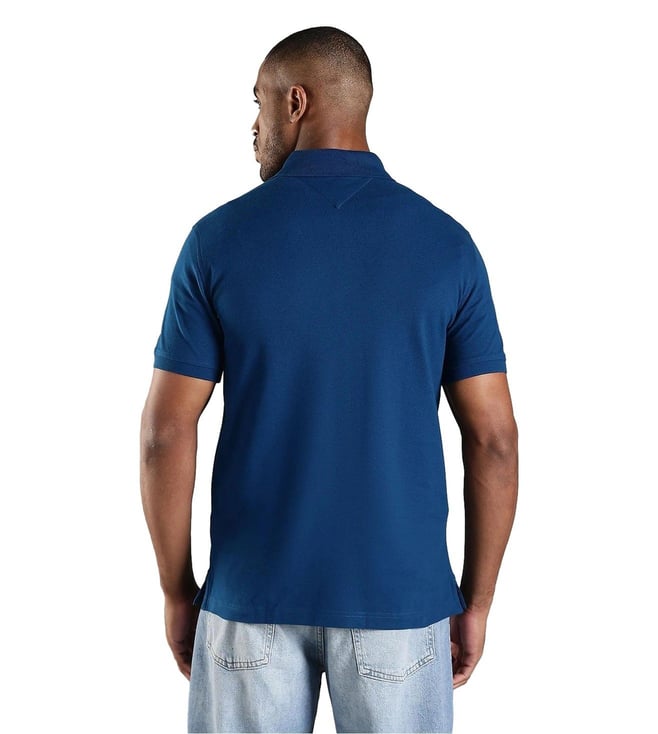 Tommy Hilfiger Blue Cotton Regular Fit Polo T-Shirt