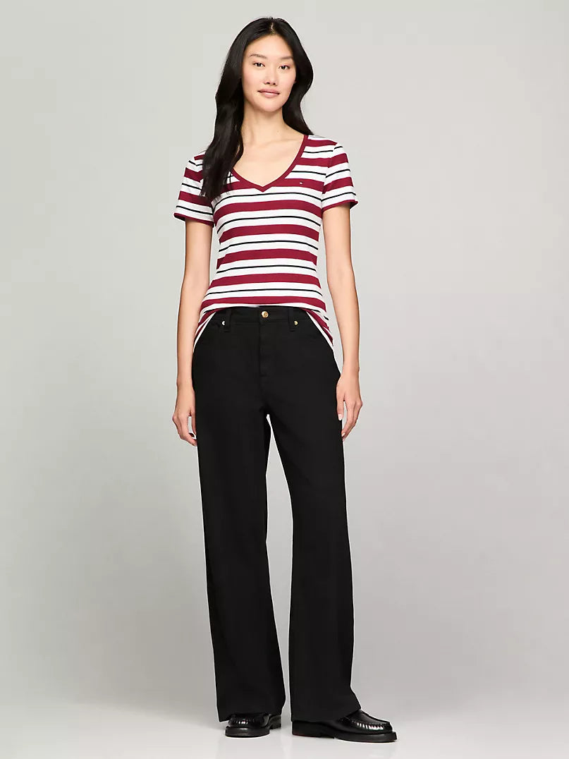 Tommy Hilfiger-Stripe V-Neck Favorite T-Shirt