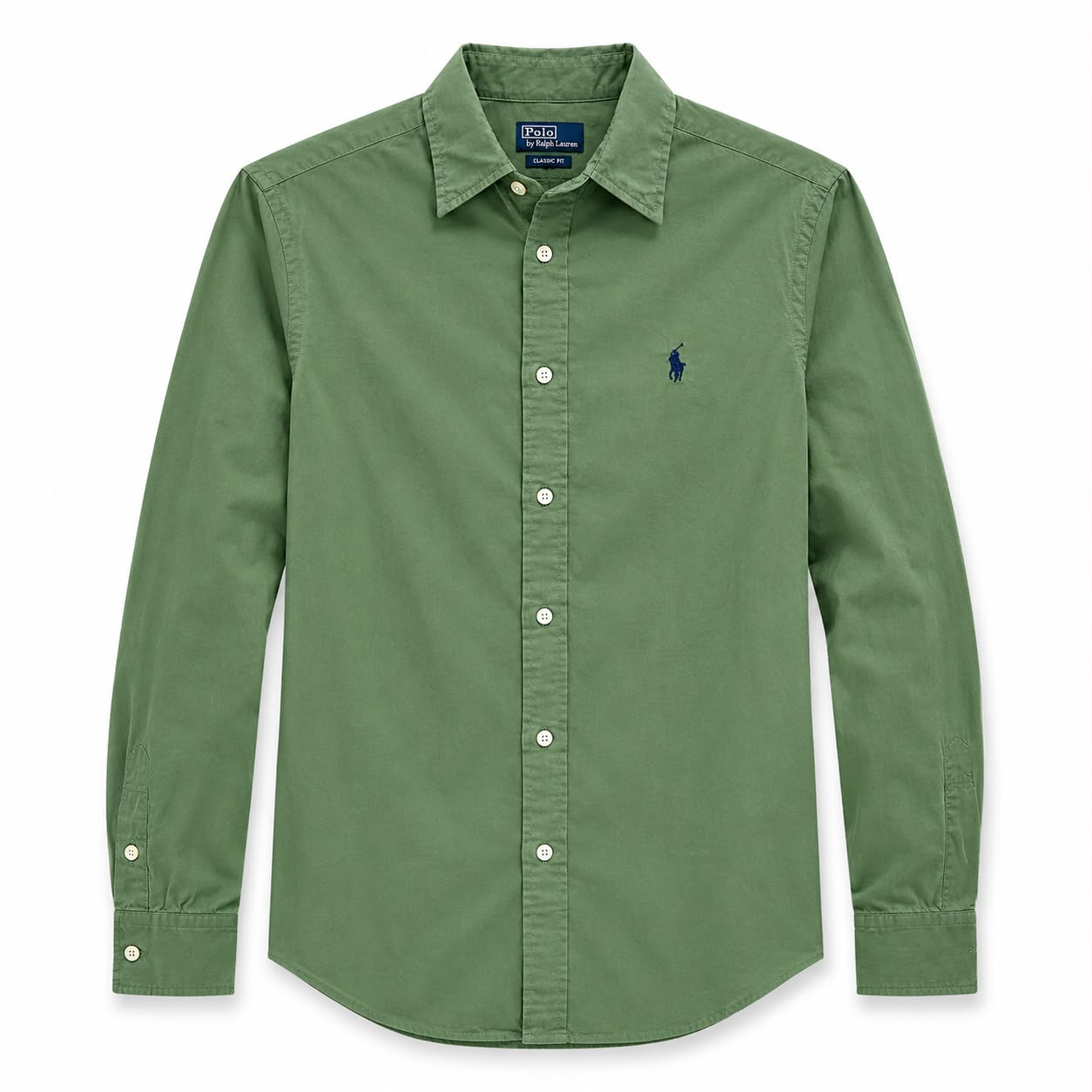 Polo Ralph Lauren Cotton Twill Shirt White Logo in green Women’s