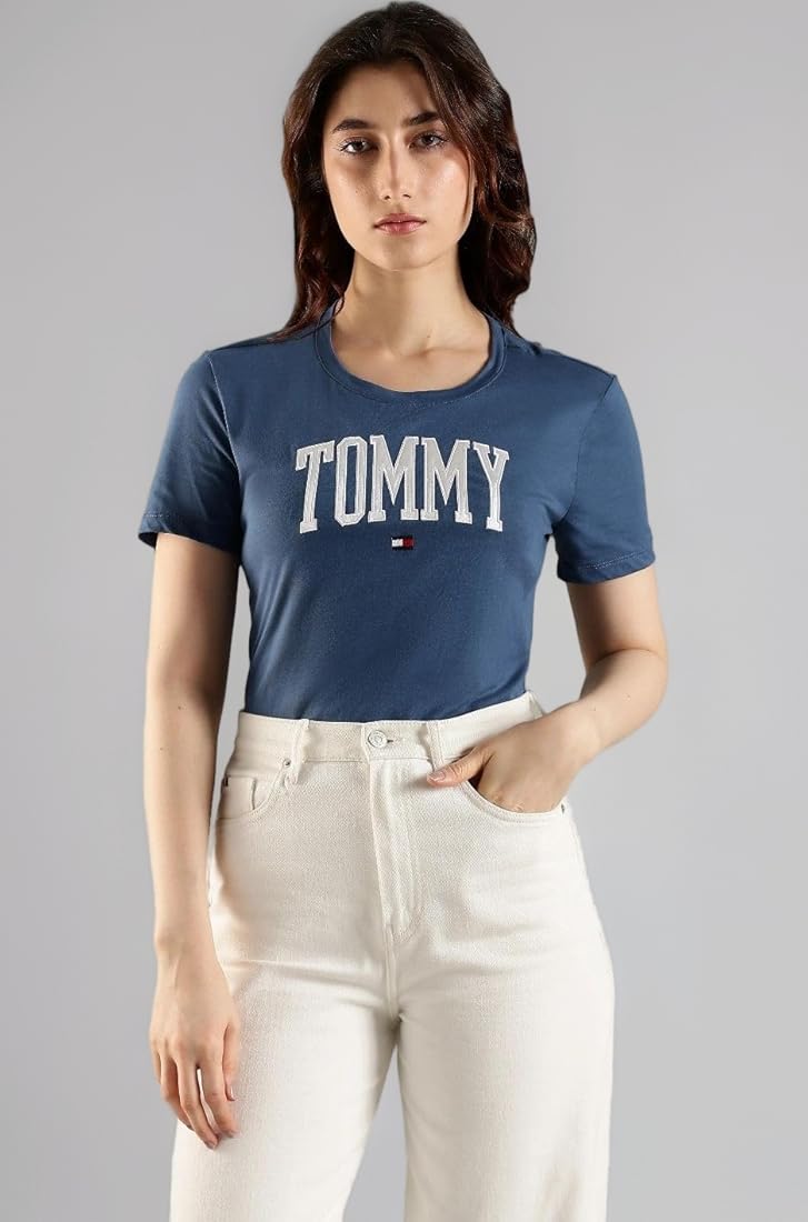 TOMMY Hilfiger-Embroidered Logo Regular Fit Cotton T-Shirt