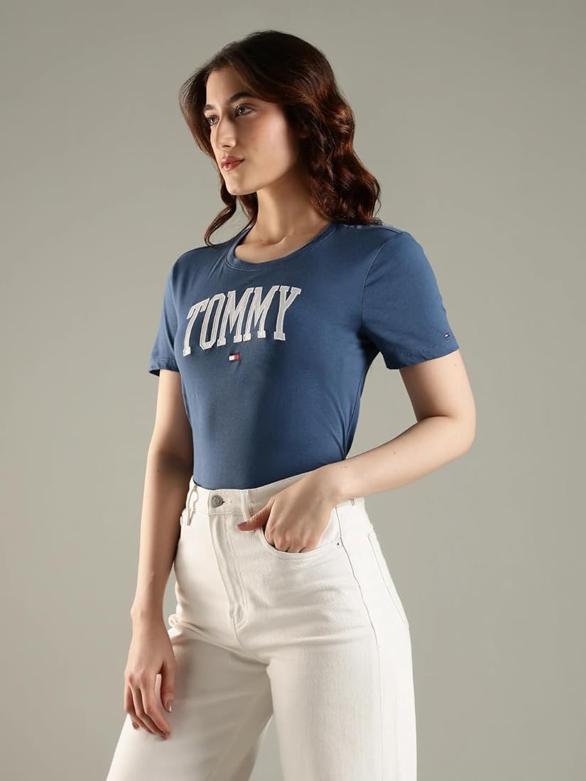 TOMMY Hilfiger-Embroidered Logo Regular Fit Cotton T-Shirt