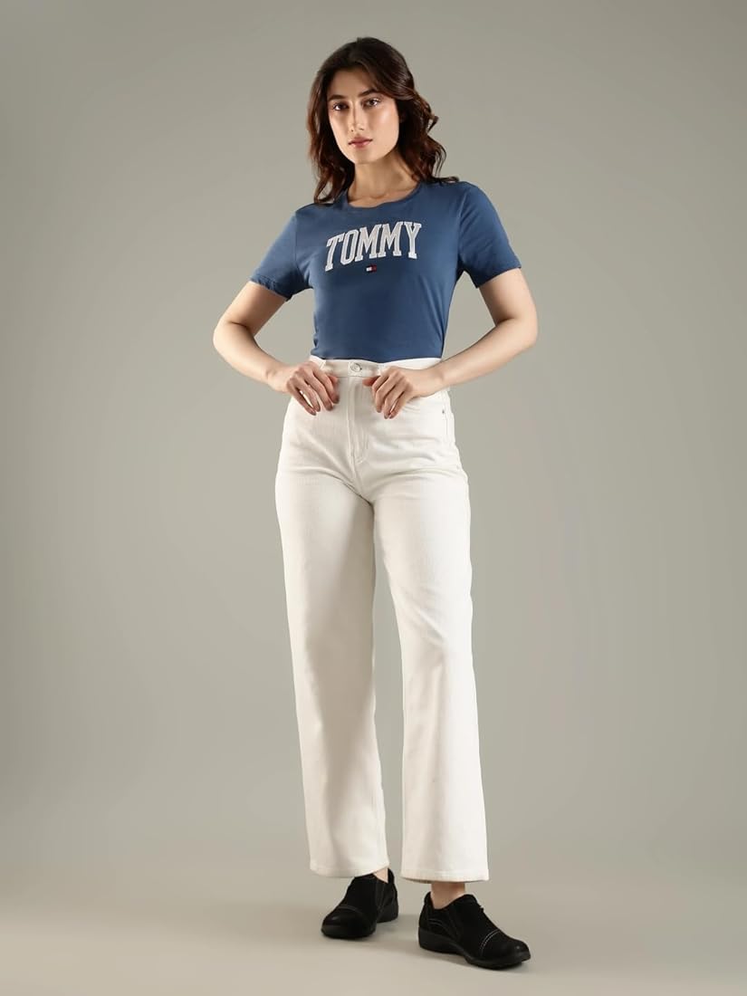 TOMMY HILFIGER-Embroidered Logo Regular Fit Cotton T-Shirt