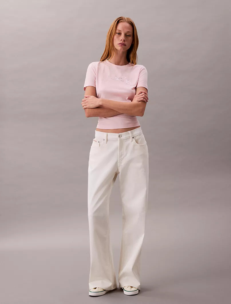 Calvin Klein Slim Cotton Modal Foil Logo Tee Women’s