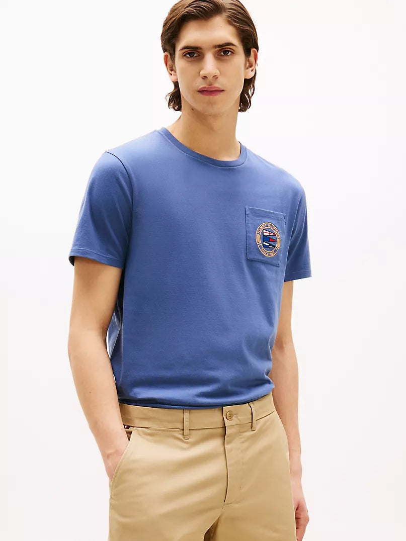Tommy Hilfiger-Nautical Flag Logo Pocket T-Shirt