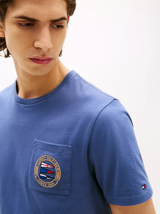 Tommy Hilfiger-Nautical Flag Logo Pocket T-Shirt