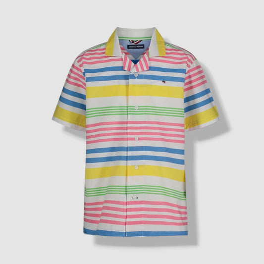 Tommy Hilfiger Big Boys Pop X Prep Short Sleeve Poplin Camp Shirt