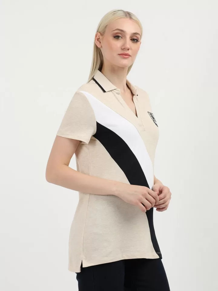 Tommy Hilfiger Camiseta de algodón con Cuello;Polo y bloques de color para mujer de Tommy Hilfiger