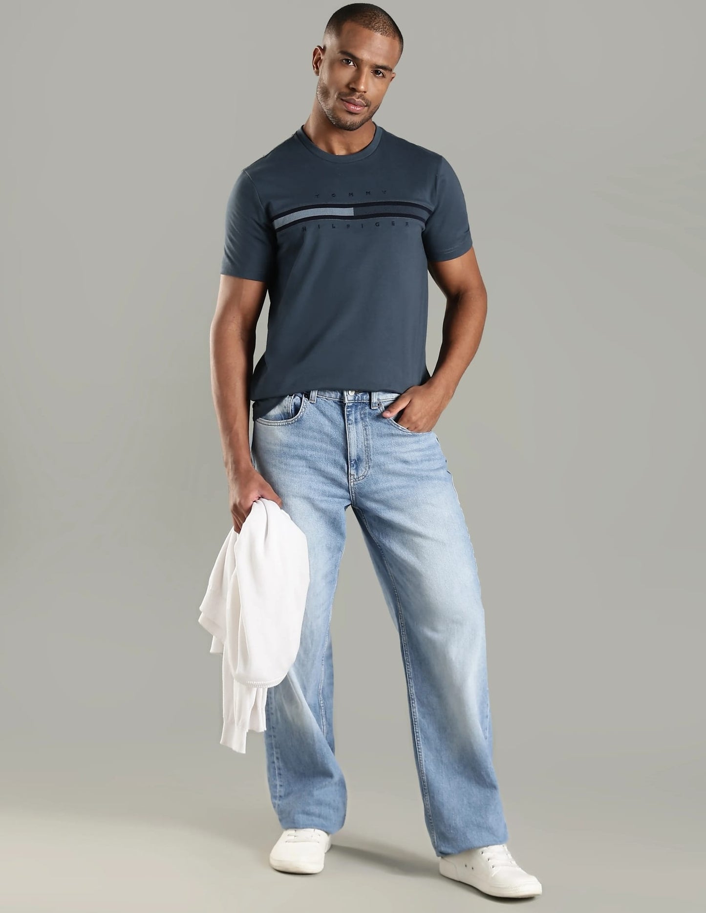 Tommy Hilfiger Embroidered Logo Regular Fit Cotton T-Shirt