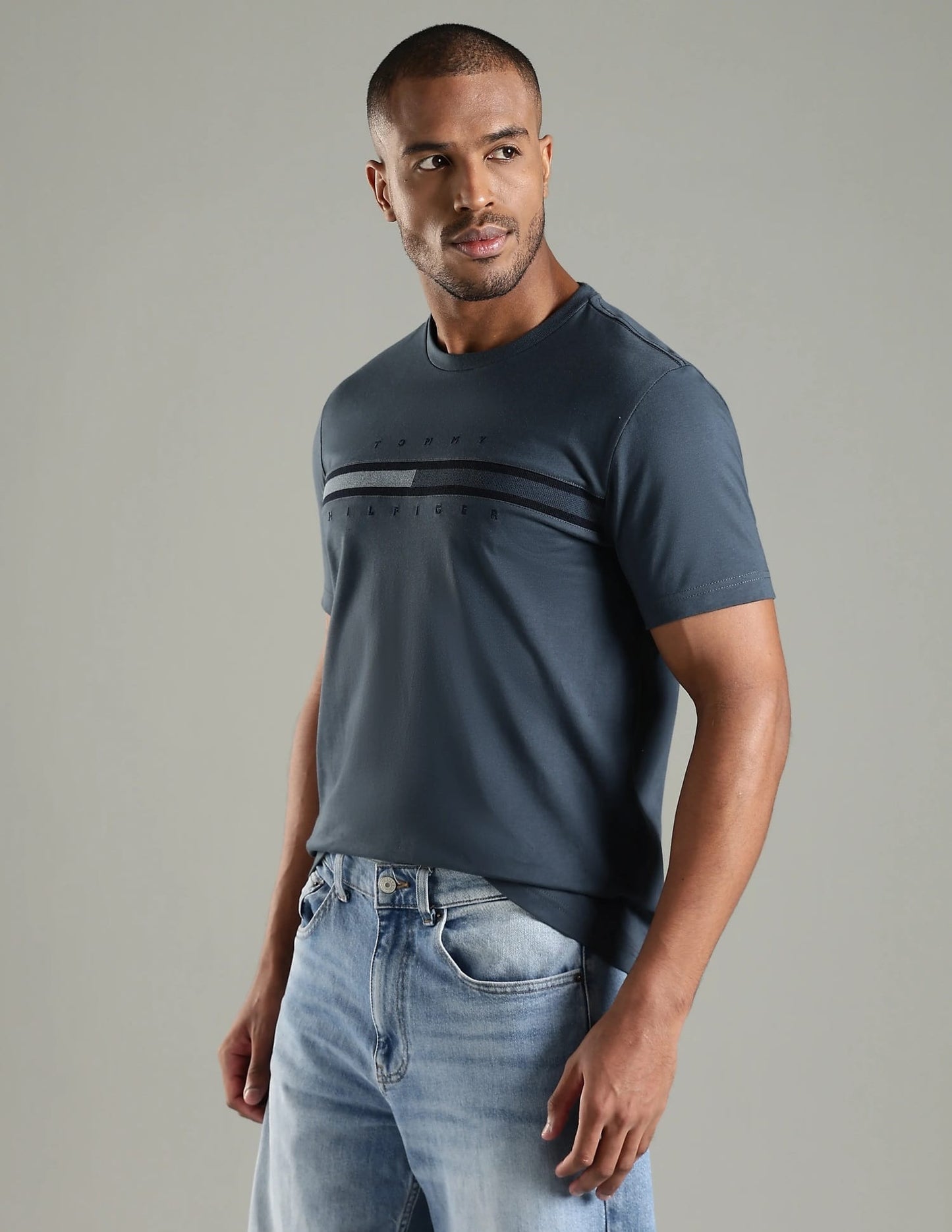 Tommy Hilfiger Embroidered Logo Regular Fit Cotton T-Shirt