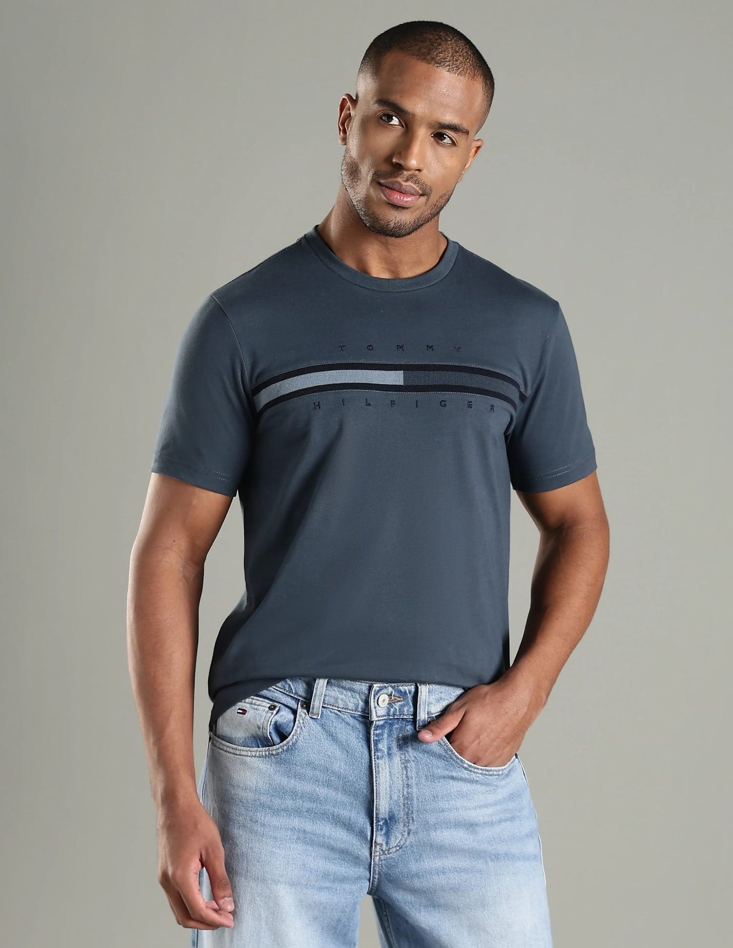 Tommy Hilfiger Embroidered Logo Regular Fit Cotton T-Shirt