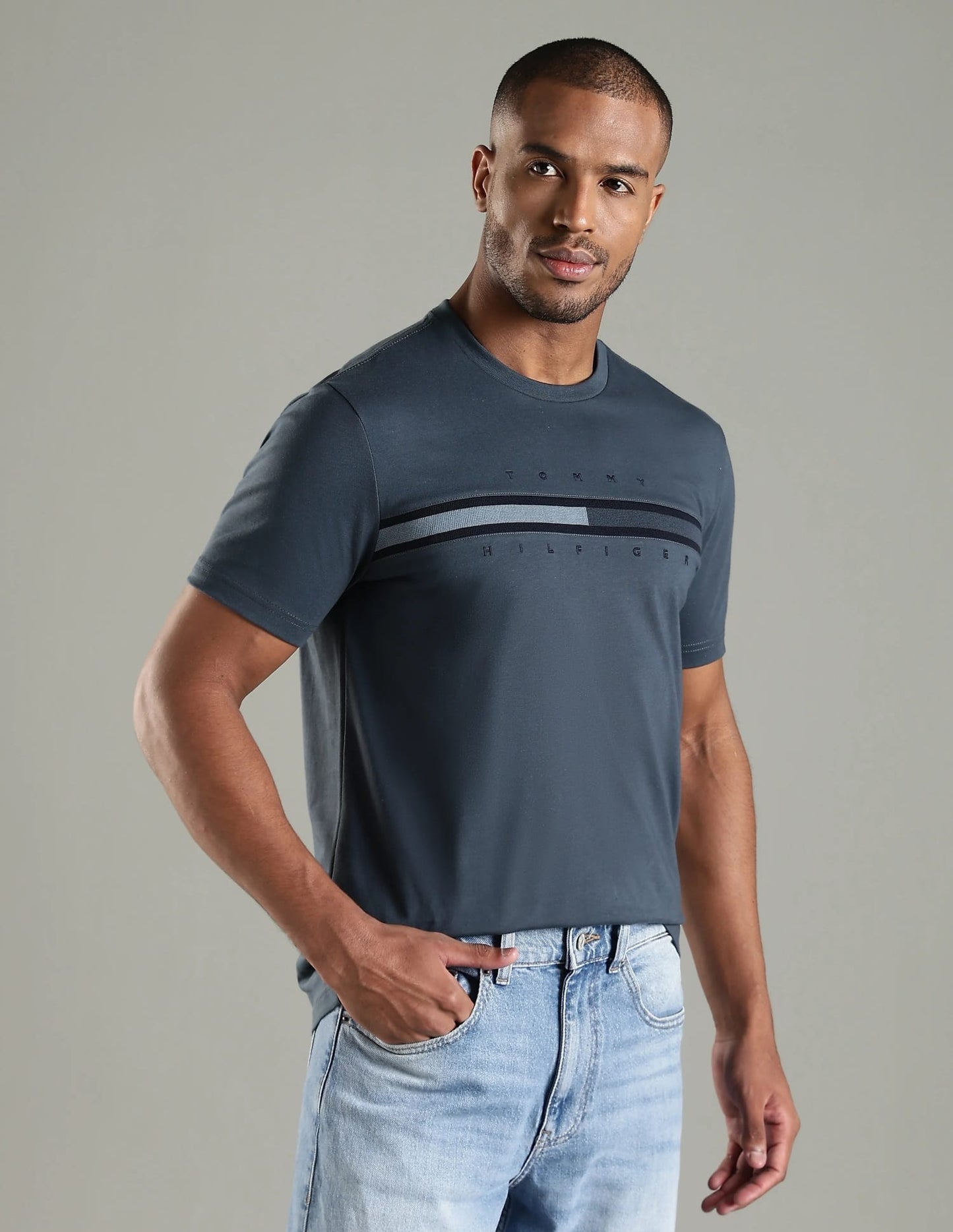 Tommy Hilfiger Embroidered Logo Regular Fit Cotton T-Shirt