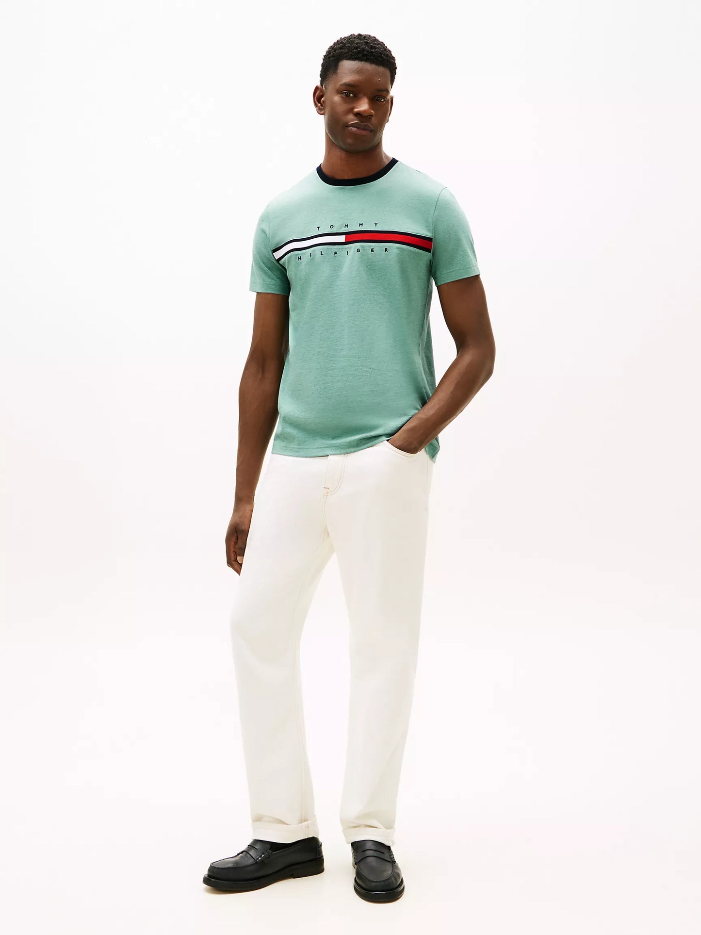 Tommy Hilfiger Embroidered Flag Logo T-Shirt