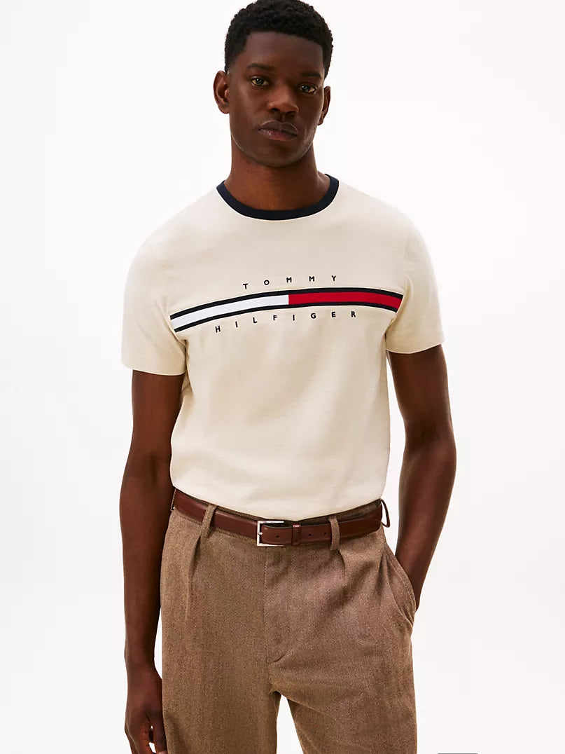 Tommy Hilfiger Embroidered Flag Logo T-Shirt