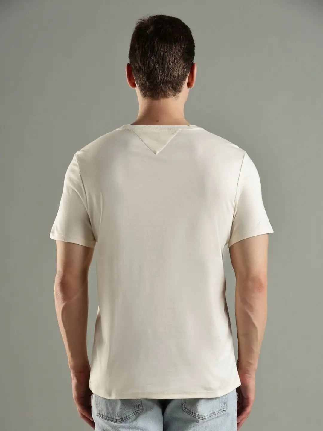 Tommy Hilfiger Brand Logo Printed Embroidered Round Neck Cotton Regular Fit Casual T-Shirt