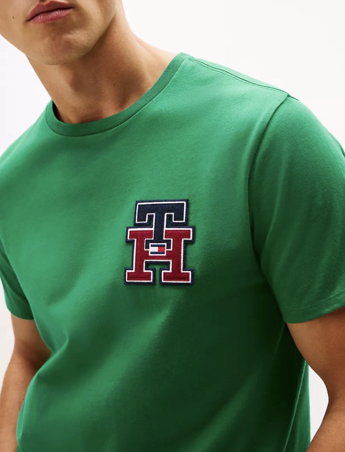 Tommy Hilfiger-Textured Monogram Logo T-Shirt