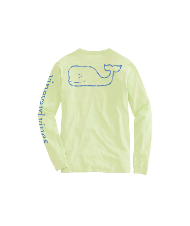 Vineyard Vines Long Sleeve Garment Dyed Vintage Whale Tee