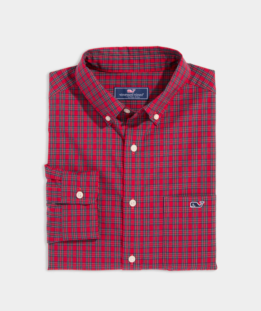 Vineyard Vines Stretch Poplin Tartan Shirt
