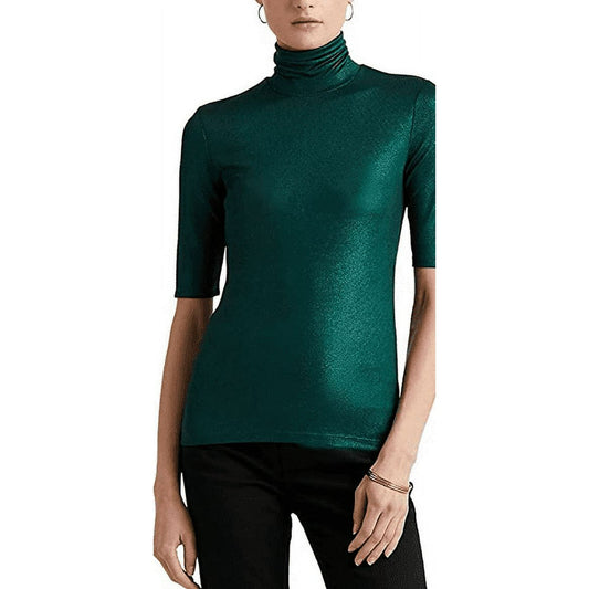 Ralph Lauren Jersey de Mujer con Cuello Alto y Cuadros Escoceses,