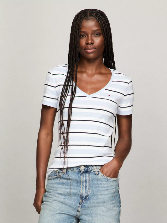 Tommy Hilfiger Stripe V-Neck Favorite T-Shirt