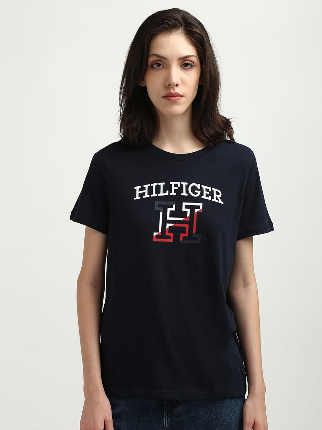 TOMMY HILFIGER- Women Typography Printed Applique T-Shirt